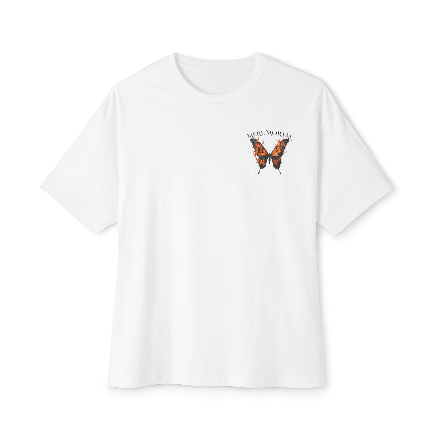 Flamed Black Butterfly Graphic Oversized Tee